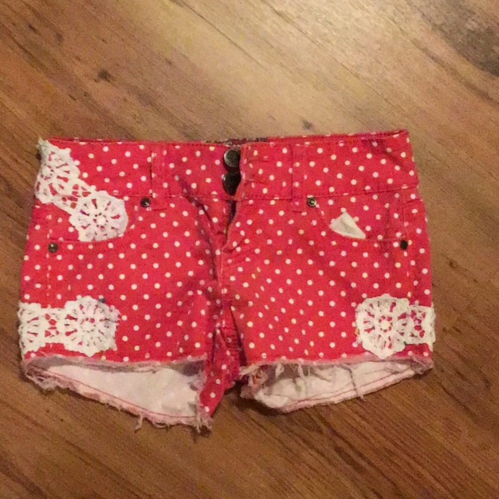 Red polka dot shorts